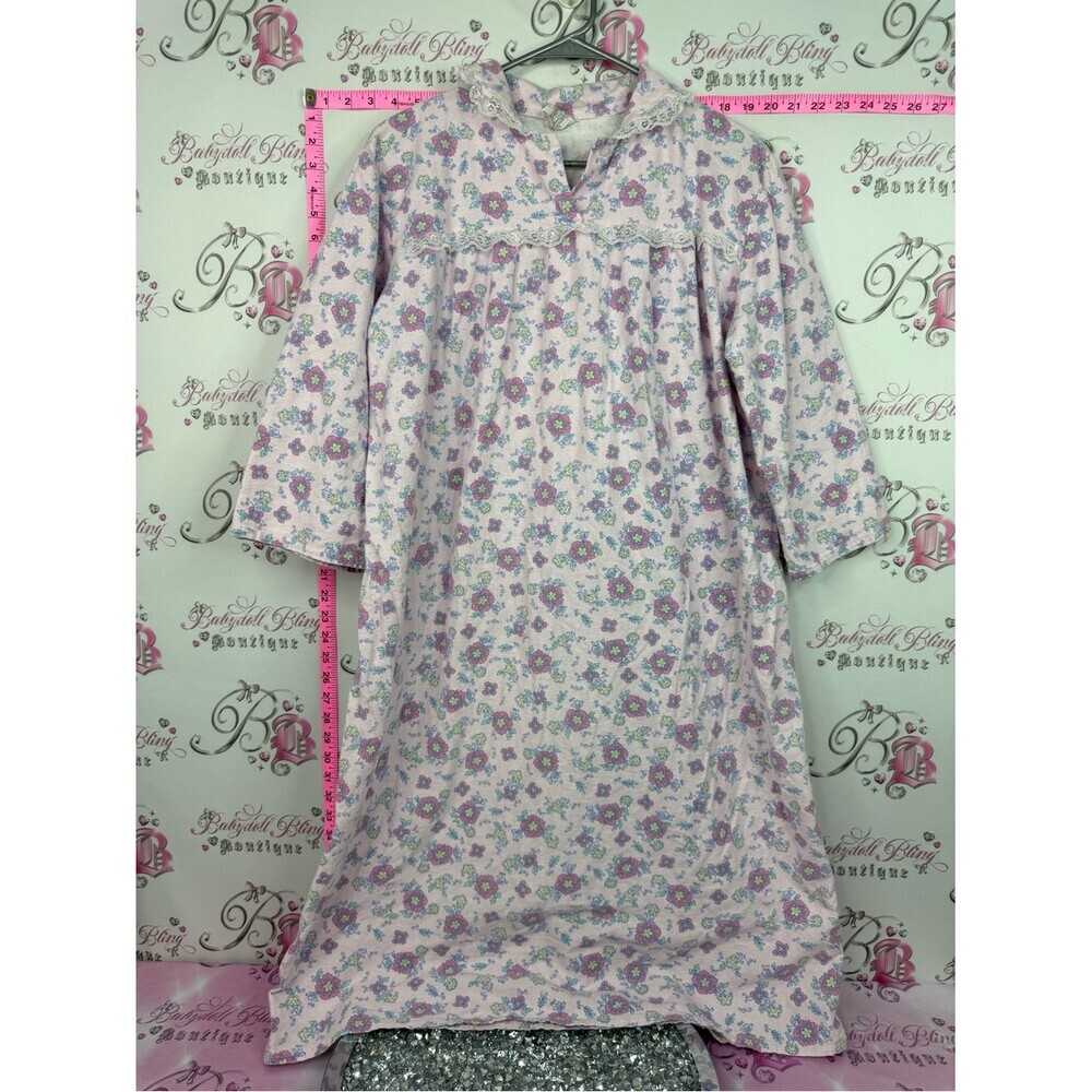 MOO MOO dress ' Floral Nightgown - Pink Floral Print